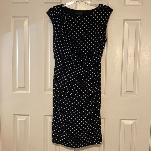 Connected Apparel Black & White Polka Dot Dress Size 16 in Like New Condition - Picture 1 of 8